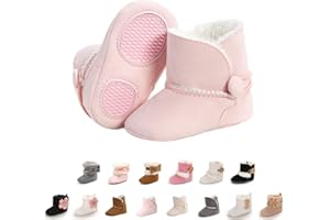 EDOTON Stivaletti Invernali con Bottoni Design per Bambini Fondo Morbido Antiscivolo Stivali da Neve Bambino Cotone Piatto Pelliccia Scarpe Calde