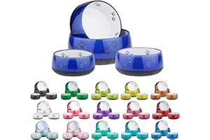 EHASO Hundenapf mit Pfötchen - Futter- und Trinknapf für kleine und große Hunde, unifarben (Blau, 500ml)