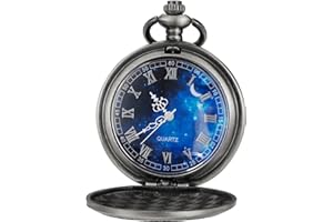 Tiong to My Son Grandson Pocket Watch Classic Vintage Quartz Pocket Watches with Chain for Men Birthday Christmas Gifts