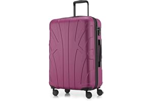 suitline - Hartschalen-Koffer Koffer Trolley Rollkoffer Reisekoffer, TSA, 66 cm, ca. 58 Liter, 100% ABS Matt, Magenta