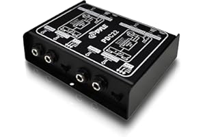 Pyle DI Box Passiva Compatibile con Amplificatori, Mixer, Altoparlanti, Microfoni, Strumenti Musicali, per Chitarra/Basso, XLR Bilanciato/Non, Nero