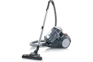 SEVERIN Aspirapolvere ciclonico senza sacco, potenza di aspirazione costante, potenza 800 watt e raggio d'azione di 9 m, 2,1 L, nero-rosso, CY 7089