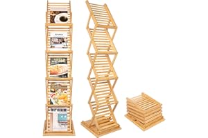 Nynelly Brochure Stand Foldable Magazine Stand Floor Stand Brochure Display Stand Bamboo Brochure Holder A4 Literature Stand Catalogue Stand for Home, Office, Trade Fair, Exhibitions