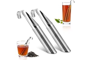 PIQIUQIU 2 pezzi diffusore di tè in acciaio inox, colino da tè in acciaio inox, per tè sfuso, filtro da tè con manico lungo per tè, caffè, spezie