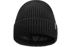 Ocatoma Beanie for Men Women Winter Cuffed Hat with Warm Lining Soft Ski Hat Unisex Cap Gifts for Men Women