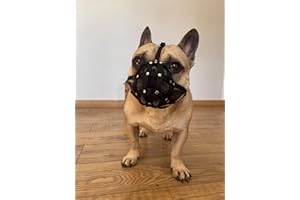 L&J PETS UK Museruola per cane Bulldog francese "Frenchies" un altro muso corto simile (FB0, Nero)
