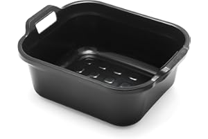Addis bacinella Rettangolare con Manici, plastica, Nero, 39 x 32 x 14 cm