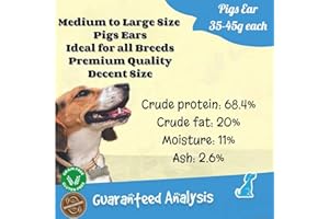 Pawkaboo Natural Dog Treat - Premium Quality Pigs Ears for Dogs - Small to Extra Large size - 100% Natural Dog Treat Chew Snacks (Medium to Large (20 Pack))