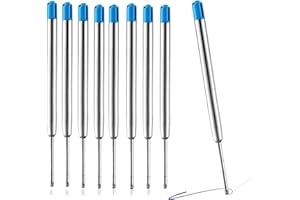 CHARMNGIFTS 10 x Parker Pen Refills Blue for Ballpoint Pens, 9.9cm Long Blue Pen Refills Compatible with All Parker Ballpoint Pens, Medium Size 0.7 Nib (10)