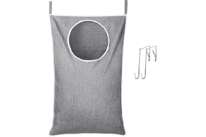 Lifewit Cesto Ropa Sucia para Colgar en la Puerta, Gran Cesta Plegable de Lavandería, Bolsa Colgante para Ropa Sucia para Baño y Dormitorio, Organizador de Almacenaje, Gris Claro