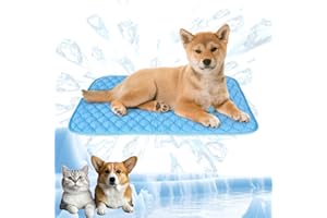 YXHZVON Alfombrilla Refrescante para Mascotas, Manta Refrigerante Perro, Cama Frio Animales Colchon Mascotas para Verano, 70 x 55 cm, L, Azul