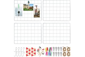 Roellgs 4 griglie da parete, bacheca per appunti e foto, griglia decorativa in metallo