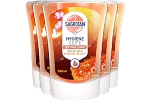 Sagrotan No-Touch Refill Almendra Blossom & Manuka Honey – Para dispensador automático de jabón – 5 x 250 ml jabón de manos
