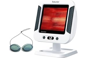 ‎BEURER Beurer IL 60 Infrarot-Wärmestrahler, wohltuende Wärme bei Erkältung und Muskelverspannung, Medizinprodukt mit 300 Watt, Glaskeramikscheibe mit UV-Schutz, Schirm verstellbar, Made in Europe