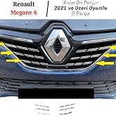 EBAL OTO AKSESUAR Krom &Ouml;n Panjur 5 par&ccedil;a 2021 ve &uuml;zeri P.&Ccedil;elik Renault Megane 4 ile uyumlu