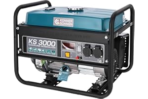 K&S KÖNNER&SÖHNEN Könner & Söhner Generador de gasolina KS 3000, grupo electrogeno 3000W, 2x16 A (230 V),12 V, generador electrico con (AVR), indicador aceite, protección ante sobrecarga, pantalla