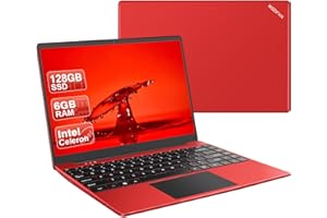WOZIFAN Ordinateur PC Portable 14 Pouces Win11 128Go SSD Expansible 1to Stockage Celeron N4020 Up to 2.8Ghz 2.4G+5G Double Bande Wifi 1080p HDMI Bluetooth Souris Sans Fil & Azerty Membrane du clavier-Rouge