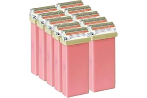 Beauty Image - Cera Depilatoria Roll-on 100 ml Rosa - Pack 12 Cartuchos (Resinas 100% Españolas)