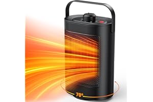 YAZEKY Heizlüfter, 1500W Elektrischer PTC Keramik 𝐇𝐞𝐢𝐳𝐥ü𝐟𝐭𝐞𝐫 𝐞𝐧𝐞𝐫𝐠𝐢𝐞𝐬𝐩𝐚𝐫𝐞𝐧𝐝 𝐥𝐞𝐢𝐬𝐞, 3x Heizstufen, Mehrfachschutz, für Betrieb im Wohnzimmer Zwangsluft Schwarz