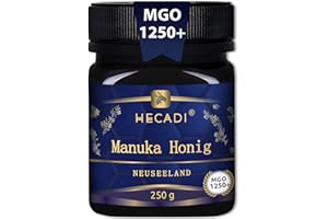 ‎HECADI Manuka Honig MGO 1250+ Hecadi® I 100% Pur Original Honig aus Neuseeland I mit zertifiziertem und Garantiertem Inhalt von MGO I 250 g