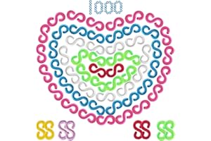 Zliger 1000 Stück Loom Bänder Verschlüsse, Loom Bänder Zubehör Loom Zubehör Loom Bänder Set Werkzeug Loom Bands Für Anschluss Von Loom Band Armbänder Schmuck Zubehör Werkzeug (Weiß + Bunt)