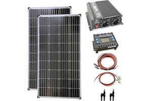 solartronics Kit complet de 2 panneaux solaires de 130 W - Convertisseur de 1000 W - Régulateur de charge photovoltaïque