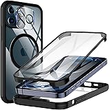 KKM Gehärtetes Glas Hülle für iPhone 12 pro 6,1 Zoll mit Eingebauter Displayschutz und Kamera Objektivschutz, Kompatibel mit 