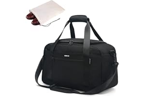 ECOHUB Sac de Voyage 40x20x25 Ryanair Bagage Cabine Sac Cabine Easyjet Avion Ecologique Valise Cabine Valise Bagage Portable Organisateur Weekend Femmes et Hommes Sac Bagages Sport，Brevetée(Noir)