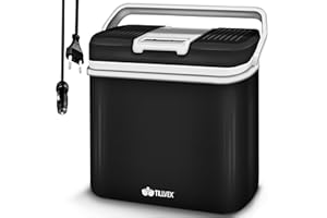 tillvex Glacière électrique 24L | Mini-frigidaire 230 V et 12 V pour Camping avec Voiture | refroidit et réchauffe |Mode ÉCO