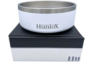 HUNIOX® 1,25 L Comedero Perro Acero Inoxidable –Bebedero para Perros – Cuenco para Gatos - Comedero y Bebedero Perro – Dog Bowl – Plato Comida Gato Acero Inoxidable Base Antideslizante (Everest)