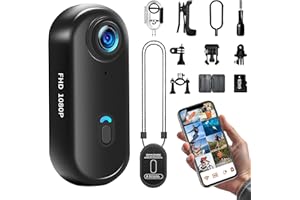 UYIKOO Action Cam WiFi, 64GB Sportkamera WLAN 120° 1080P HD, Mini 360 Action Kamera Fahrrad Motorrad Helmkamera, Unterwasserkamera Kleine Bodycam Körperkamera Wasserdicht für Schwimmen Haustiere