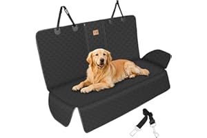 KYG Dog Car Seat Cover with Armrest Opening, Waterproof & Scratch-proof Rear Seat Cover for Dogs, Universal Fit, 135 * 130cm, Black (Not Compatible with ISOFIX)