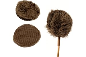 URSA STRAPS URSA Plush Circles - 5mm length short fur LAV covers. Reusable & Super Soft. 25mm Diameter (9x, Brown)