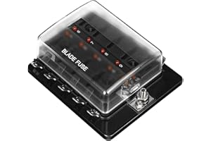 BAITHNA 10 Way DC 12~32V Blade Fuse Box Holder Fuse Block with LED Warning Light Protection Cover for Automotive Car Boat Marine Trike with Detailed Instruction Manual