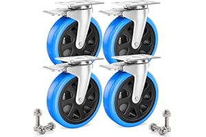 Asibaade 4pcs Heavy Duty Castors 160 mm Including Mounting Accessories Transport Castors Swivel Castors with Brake 360° Rotation up to 800 kg Portability for Furniture Transport and Industrial