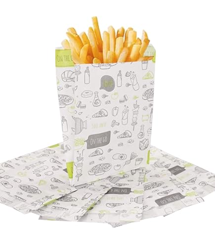 250 Burger Tüten - Fettdicht 17x17cm Für Fast Food