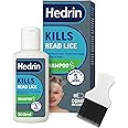 Hedrin Head Lice Shampoo & Comb Kit, Kills Head Lice & Eggs in 5 Minutes, Clinically Tested, Suitable for Adults & Children, 200ml (8 x 25ml Treatments), (Formerly All-in-One - Packaging May Vary)