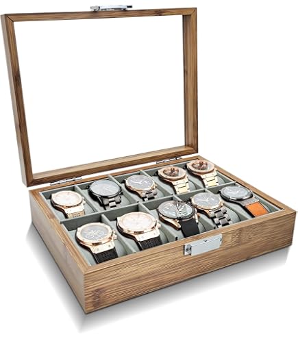 Maverton Boîte à Montres Personnalisable Pour 12 Montres - Coffret Avec Gravure Et Serrure