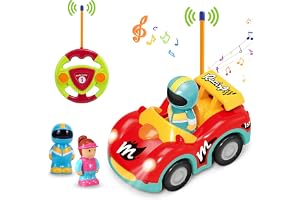 Pup Go småbarn RC tecknad racerbil med musik och ljus, 2 utbytbara dockor
