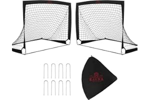 RAYNA GAMES Fußballtor Kinder Set 2er Fußballtor Pop up Tor Faltbares Fußballtore,Outdoor Fußballtor mit Tragetasche,Fussballtore für Kinder und Erwachsene Geeignet Garten,Park,Strand (Schwarze)