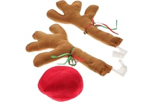 Zerodeko Décoration Auto De Noël Grandes Cornes De Renne Résistantes pour Voiture Clip Facile à Fixer Extérieur pour Fête