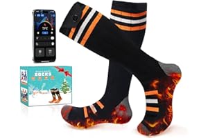 PARPAT Beheizbare Socken, 5V 6000mAh Wiederaufladbare Heizsocken mit App-Steuerung – Für Herren/Damen Beheizte Socken, Ideal für Wandern, Ski, Camping & Jagd
