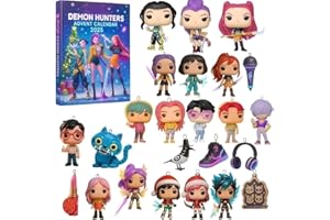 FLANLIY 3D K pop Demon Calendrier De L'Avent 2025 Hunters,Calendrier de l'Avent K pop Hunters Noel, Avec 24 Porte-CléS Amusants Et Mignons, Cadeaux Pour Ventilateur GarçOns Et Filles
