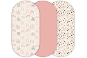 Yunioo Spannbettlaken Kinderwagen 3er-Pack für Kinderwagen Matratzenbezug, Moseskorb, Atmungsaktiv & Passgenau & Hautfreundlich Spannbettlaken Stubenwagen Bezug