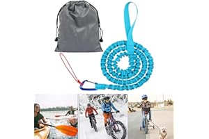 ZEYOU Bleu Sangle Remorquage Velo avec Crochet de Sécurité,Sangles d'arrimage Moto, Cyclisme Sangle Traction pour Vélo pour Extérieur Familiale,Élastique Corde de Remorquage pour Enfants et Adultes