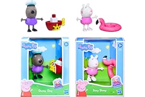 TOPTOYS2U BARGAIN BUNDLES Peppa Pig - 3" 8cm Poseable Articulated Figure & Accessory Sets - Danny Dog & Suzy Sheep