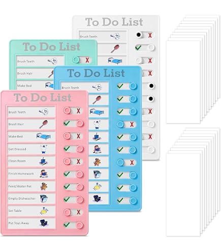 2 Agende Routine Giornaliera Per Bambini – Tabella Compiti In ABS Con 20 Schede Intercambiabili, Per Studio E Pianificazione