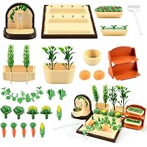 Youery Kit 7 Pièces Jardin Miniature - Outils, Banc, Réverbère - Décoration Maison De Poupée - DIY