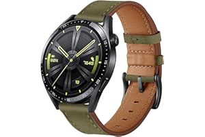SONGSIER Skórzany pasek do Huawei Watch GT 3 Pro, Huawei Watch GT 3 46 mm, Huawei Watch GT2 46 mm, Huawei Watch GT2 Pro/GT 2e, 22 mm, zapasowy pasek do Huawei Watch GT Fashion, Sport, Active, elegancki,