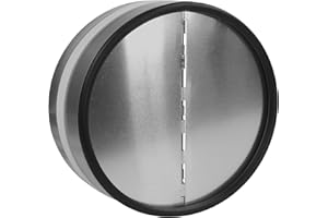 VENTILAND Válvula antirretorno aire para tubo extractor de humo, campanas de cocinas | Acero galvanizado con goma de sellado | Compuerta de aluminio | Tapa antirretorno (160mm)